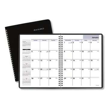 AT-A-GLANCE® Dayminder Monthly Planner With Memo Section, Ruled Blocks, 8.75 X 7, Black Cover, 12-month (jan To Dec): 2022 freeshipping - TVN Wholesale